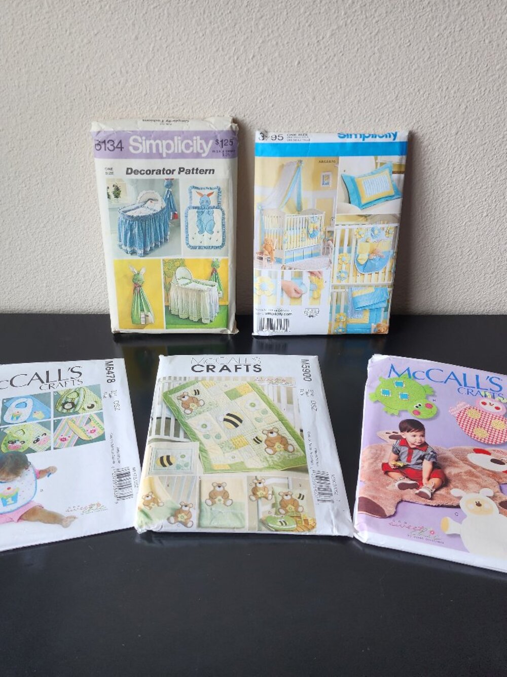 Lot 5 UNCUT Simplicity McCall's Crafts Sewing Patterns Baby Nursery Accessories